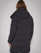 Men&rsquo;s black quilted long padded jacket-3