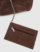 Sac Hobo bordeaux cuir velours souple Femme-5
