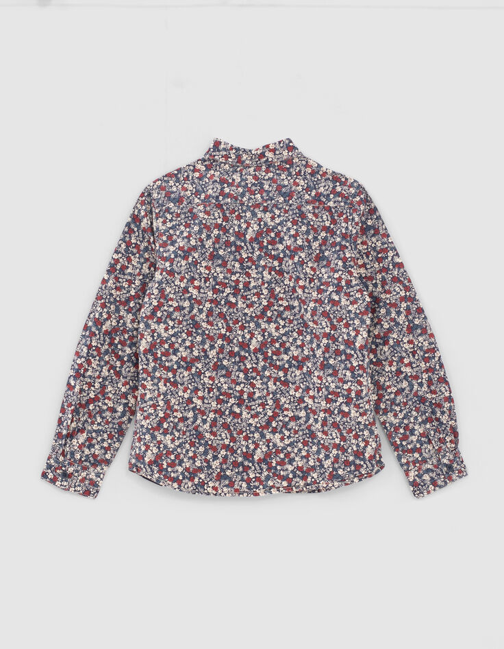 Navy overhemd rock bloemenprint jongens -4