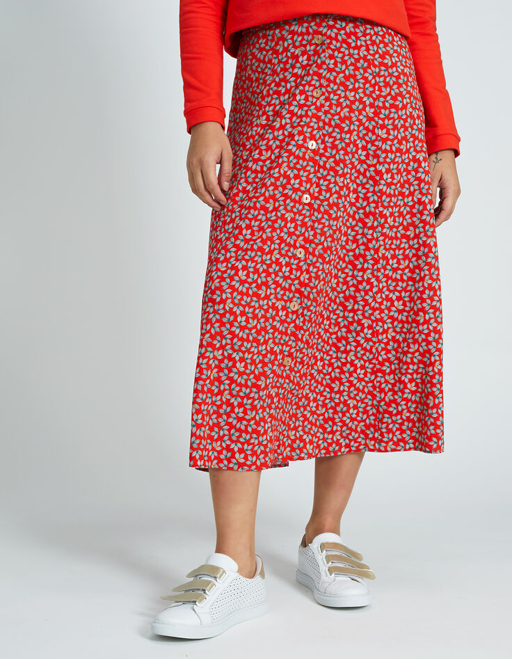 Falda midi amapola estampado micro-flores I.Code-2