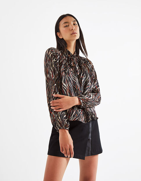 Women’s zebra print voile blouse