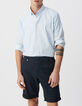 Men&rsquo;s sky SLIM shirt with watercolour stripes-2
