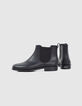 Schwarze Chelsea-Damengummistiefel mit Biker-Schnalle-7
