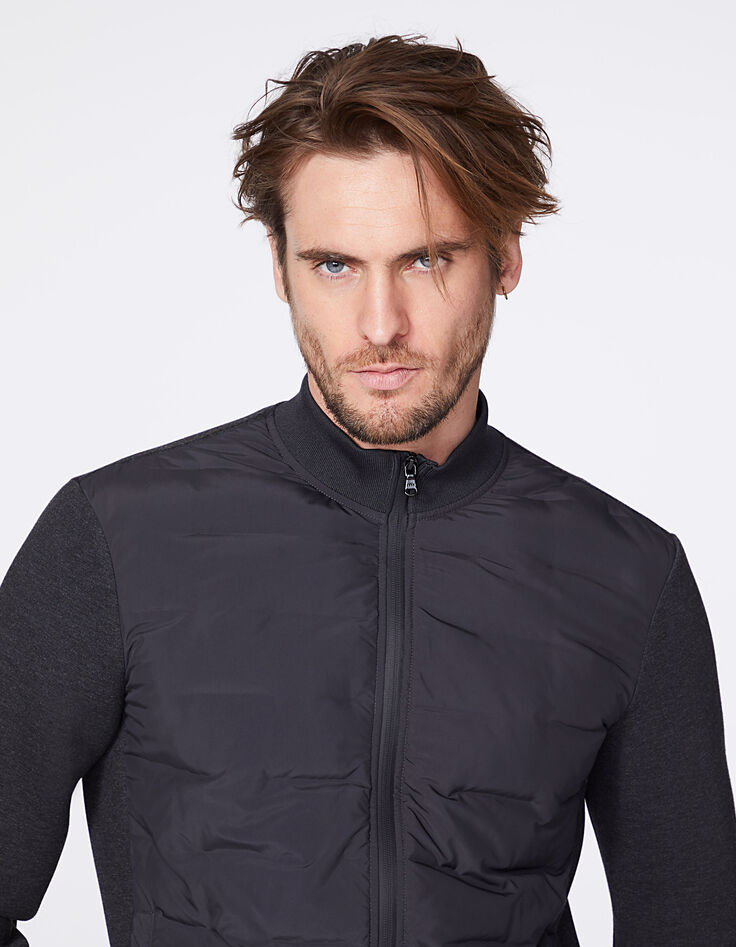 Sous-doudoune anthracite bi-matière Homme-3 Sous-doudoune anthracite bi-matière Homme-3