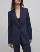 Damesjasje met tennisstreep in marineblauw-3