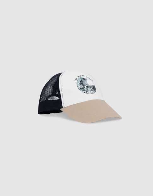 Gorra azul marino blanca visera beige niño - IKKS
