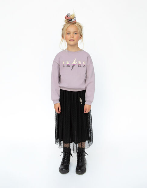 Jupe midi noire tulle plumetis fille