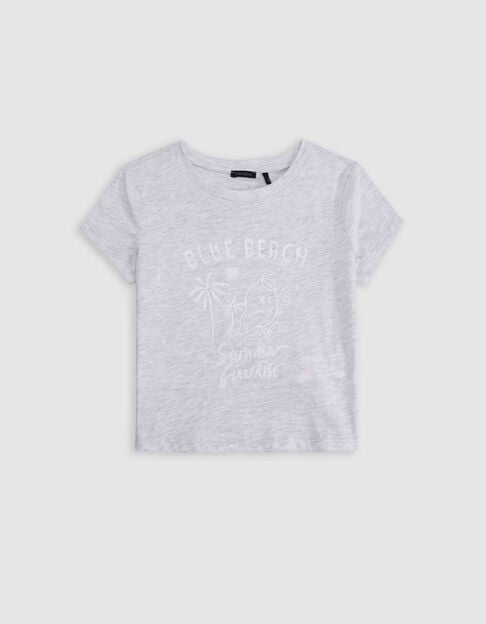 Camiseta gris fruta surfero niña - IKKS