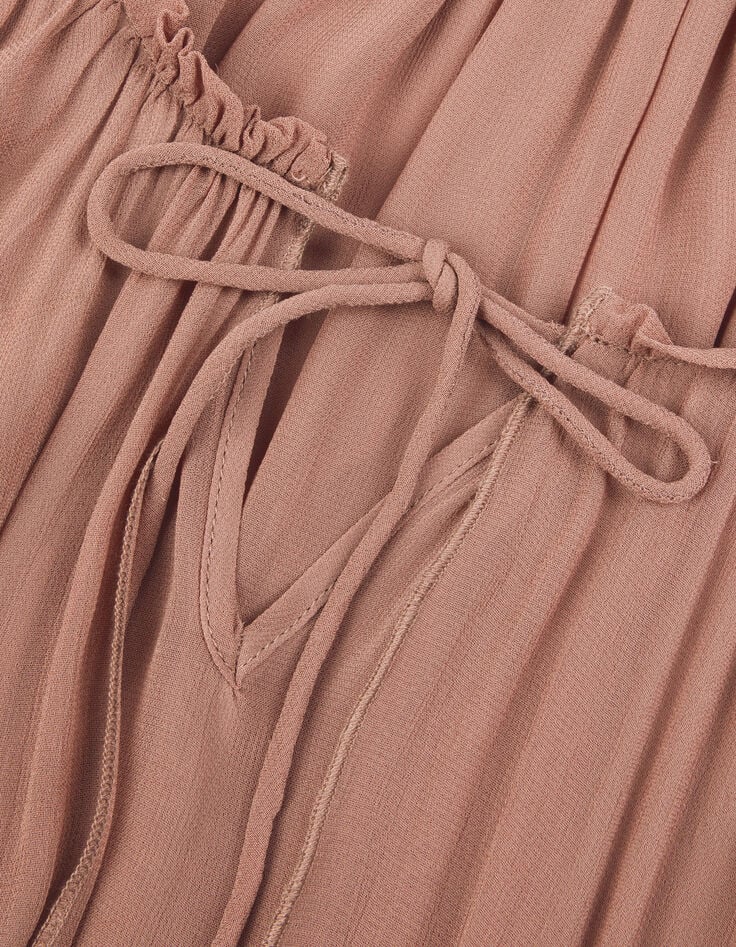 Blouse fluide blush large volant Femme-8