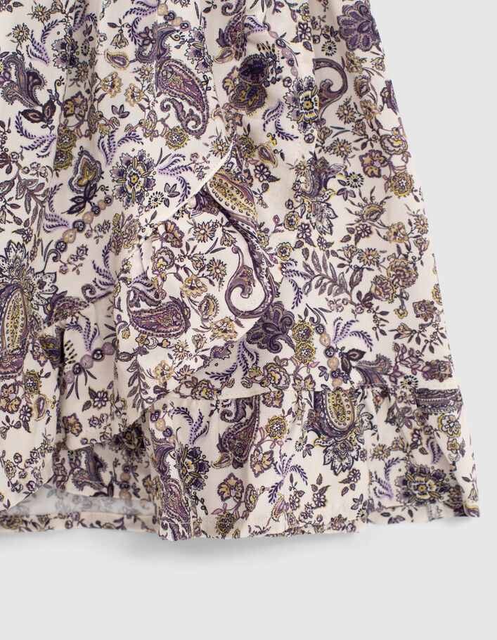 Ecrufarbenes Mädchenkleid aus Ecovero® mit Paisley-Print  - IKKS