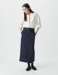Women’s navy long pencil skirt with jaguar print-5