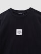 Boys’ black short-sleeved T-shirt with XL slogan on back-8