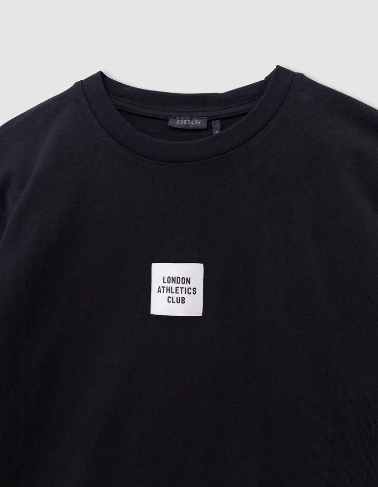 Boys’ black short-sleeved T-shirt with XL slogan on back-8