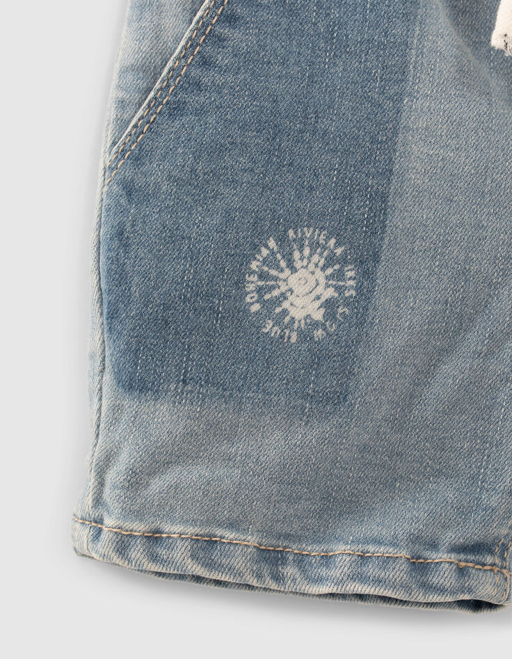 Blaue Bermudas mit Gummizug am Bund für Babyjungen-3