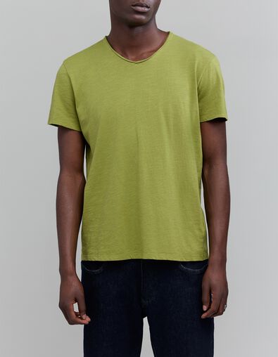 T-shirt De Essential mousse biokatoen V-hals Heren - IKKS