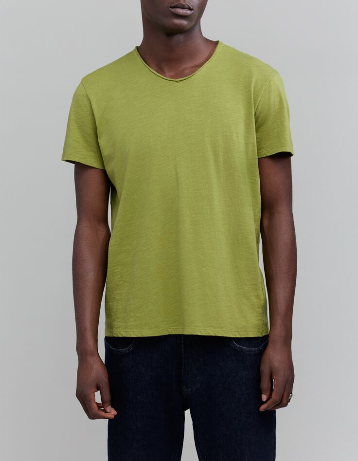 T-shirt De Essential mousse biokatoen V-hals Heren-1