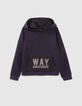 Marineblaues Jungensweatshirt mit Mesh-Details-1