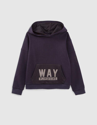 Marineblaues Jungensweatshirt mit Mesh-Details - IKKS