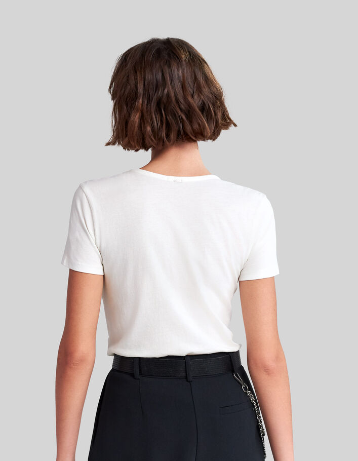 Women’s cotton modal beaded neckline short-sleeve T-shirt-3