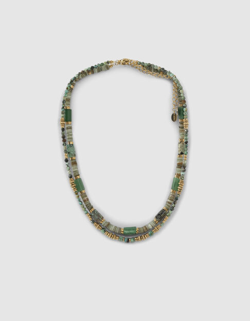 Women’s gold-tone necklaces with African turquoise beads - IKKS