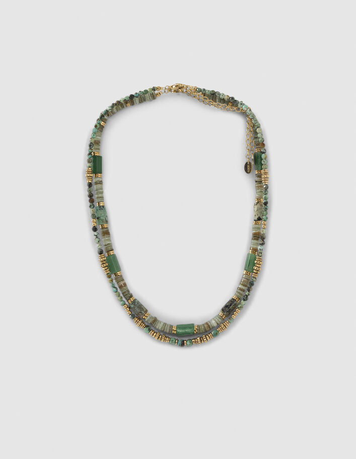 Women’s gold-tone necklaces with African turquoise beads - IKKS