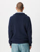 C&aacute;rdigan azul cuello camionero para hombre-3