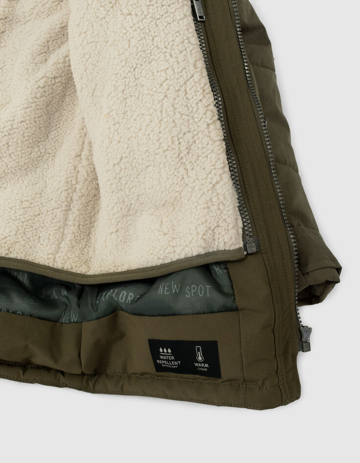 Khakifarbener 3-in-1 Parka und Wendeanorak für Jungs-4