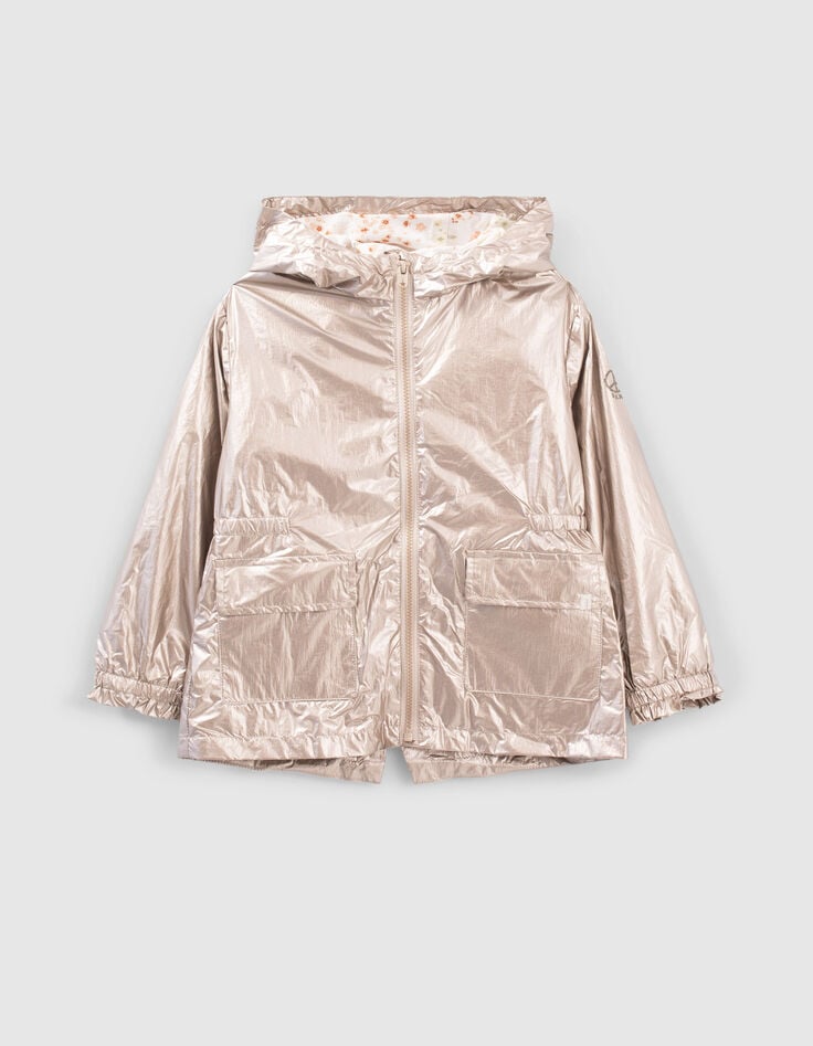 Coupe-vent nylon dor&eacute; &agrave; capuche fille-1