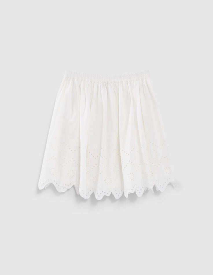 Gebroken witte rok broderie anglaise meisjes-3