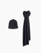 Coffret Bonnet & Echarpe en maille anthracite Homme-4