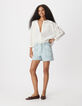 Blusa blanca de encaje para mujer-1