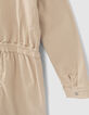 Girls&rsquo; light beige zipped jumpsuit-6