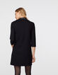 Robe droite maille milano col montant matière enduite femme-3
