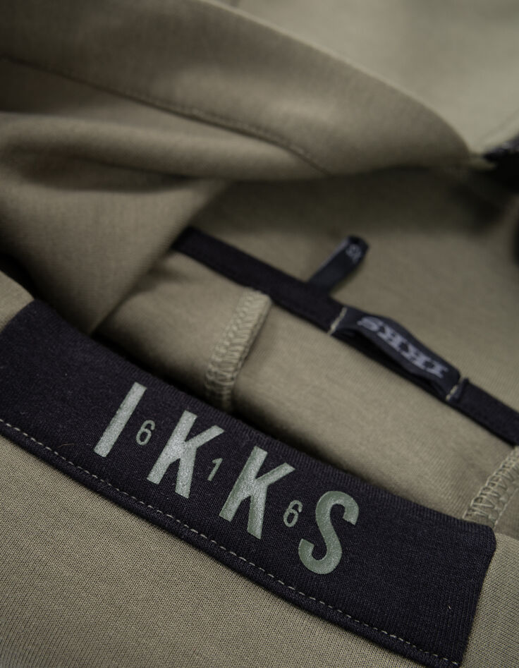 Cardigan relaxed kaki zippé molleton garçon-9