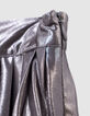 Girls’ silver lamé pleated long skirt-5