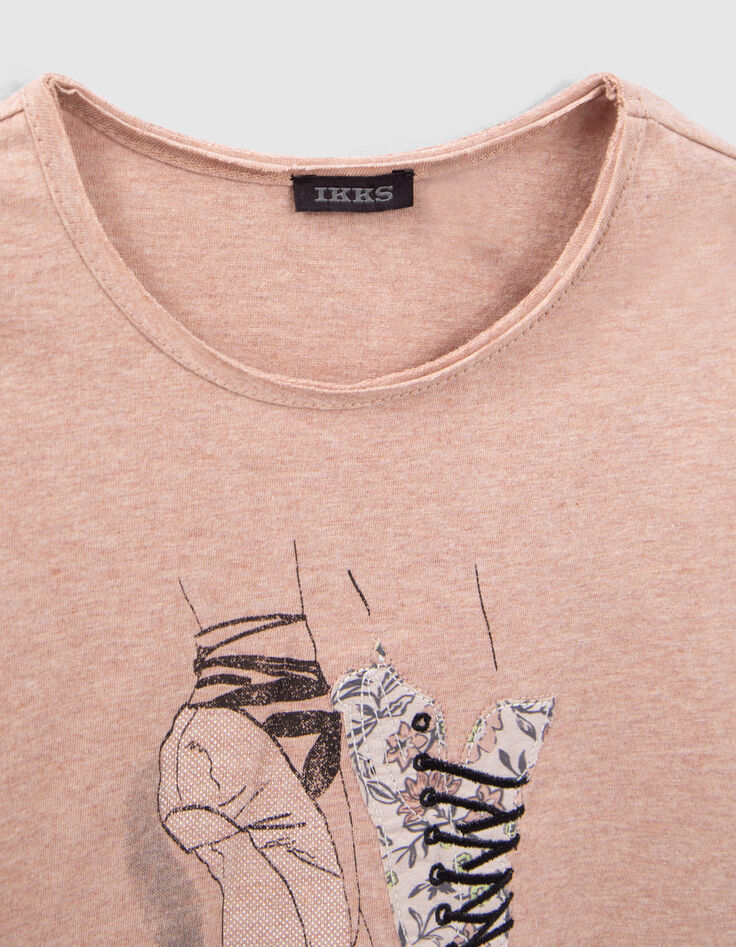 Girls&rsquo; pink ballet shoe-trainers T-shirt-2