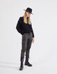 Women’s black studded pure wool knit sweater-6