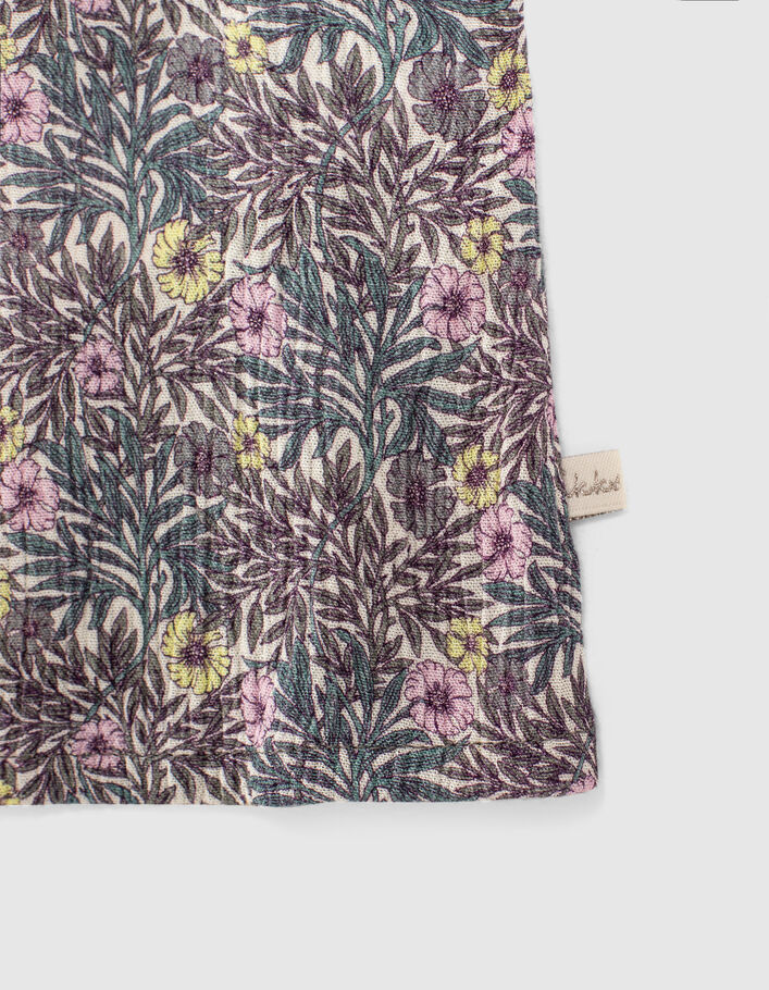 Lichtpaarse blouse Ecovero® plantenprint babymeisjes - IKKS