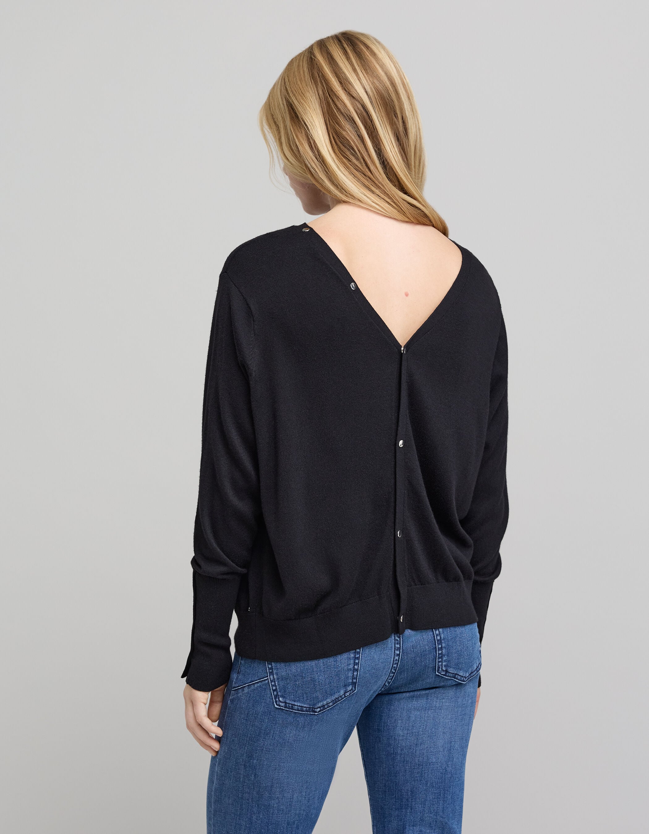 Women's black reversible knit cardigan