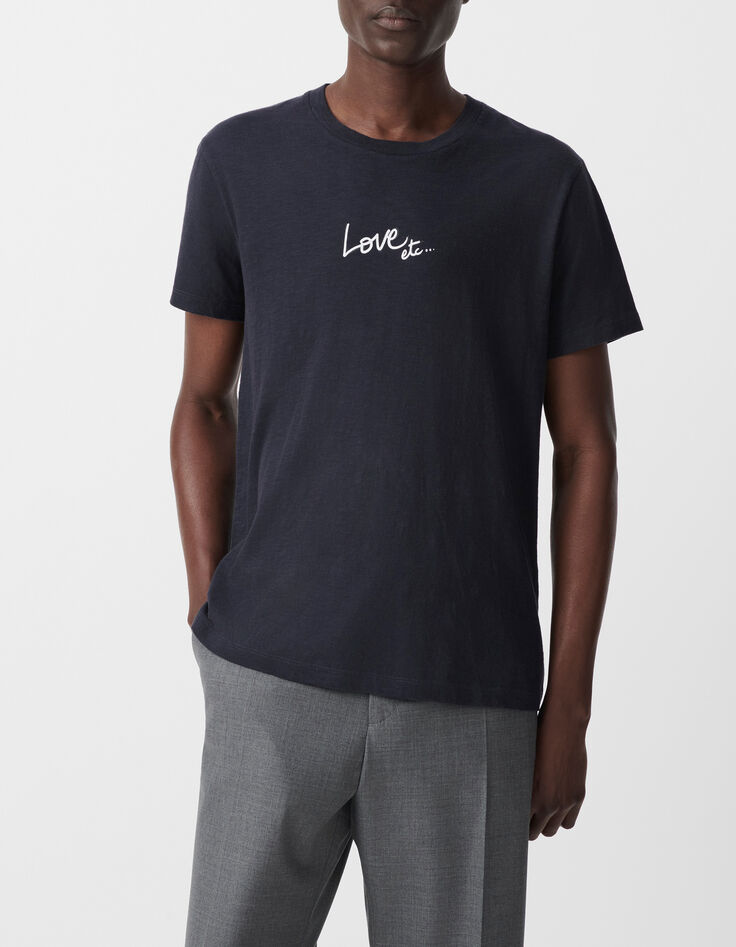 Herren-T-Shirt, marine, Biobaumwolle, Liebesbotschaft-2