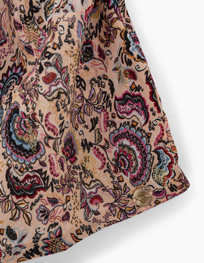 Girls’ powder pink paisley print and gold foil top - IKKS