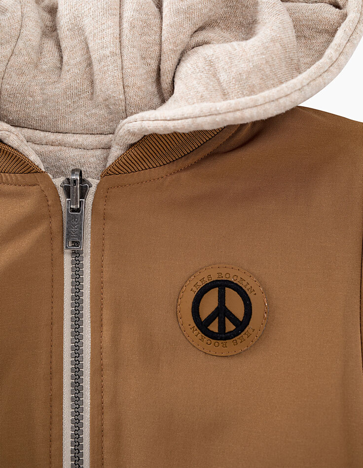Boys’ beige marl and sienna marl reversible jacket-7 Boys’ beige marl and sienna marl reversible jacket-7