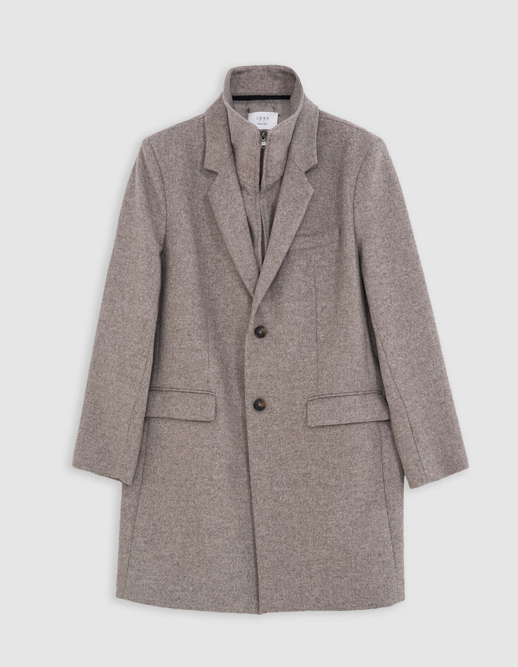 Men's grey wool coat with removable facings-6