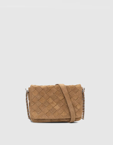 Women's sand woven suede 1440 Steward Bag - IKKS