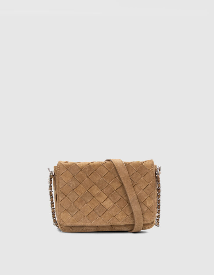 Women's sand woven suede 1440 Steward Bag-1