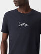 T-shirt marine coton bio message d'amour Homme-4