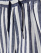 Boys' navy Bermuda shorts with ecru stripes-4