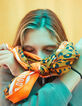 Fluo-oranje sjaal luipaardprint Sisterhood meisjes-2