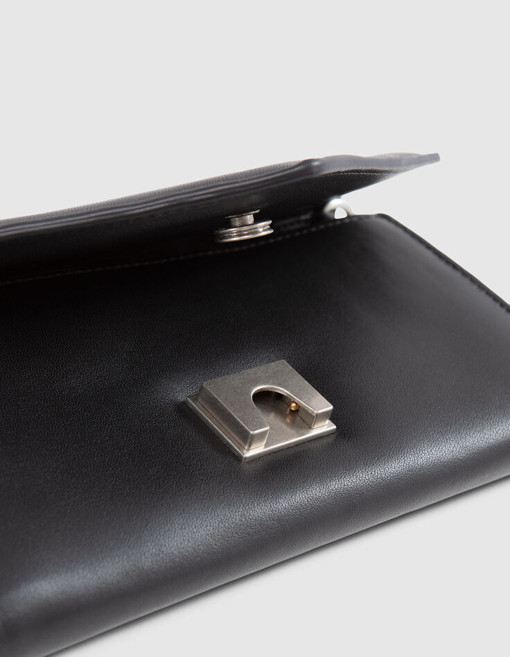 Clutch estilo sobre negro cuero acolchado-6