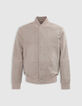 Beige bomber in su&egrave;deleer Heren-6